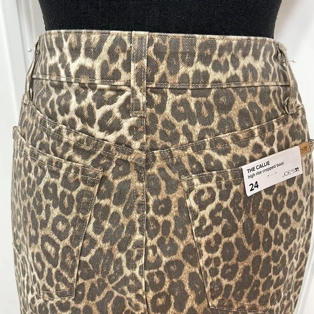 Joe’s Jeans leopard print Callie high rise cropped boot jean size 24_5